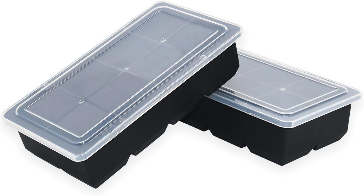 Bangp Large Ice Cube Tray for Whiskey,2 Pack Stackable Big Ice Cube Molds Make 16 Big Whiskey Ice Cubes,Easy Release Square Ice Cube Maker for Cocktails,Whiskey,Soups and Frozen Treats - Image 2