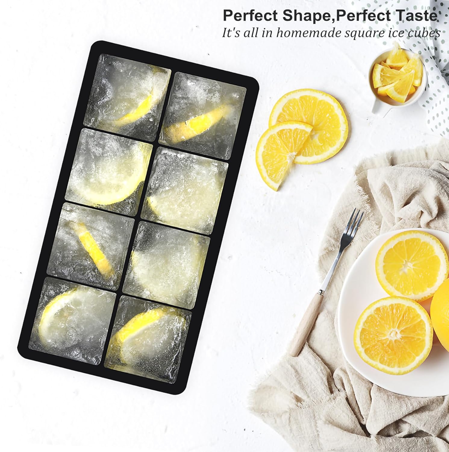 Bangp Large Ice Cube Tray for Whiskey,2 Pack Stackable Big Ice Cube Molds Make 16 Big Whiskey Ice Cubes,Easy Release Square Ice Cube Maker for Cocktails,Whiskey,Soups and Frozen Treats - Image 4