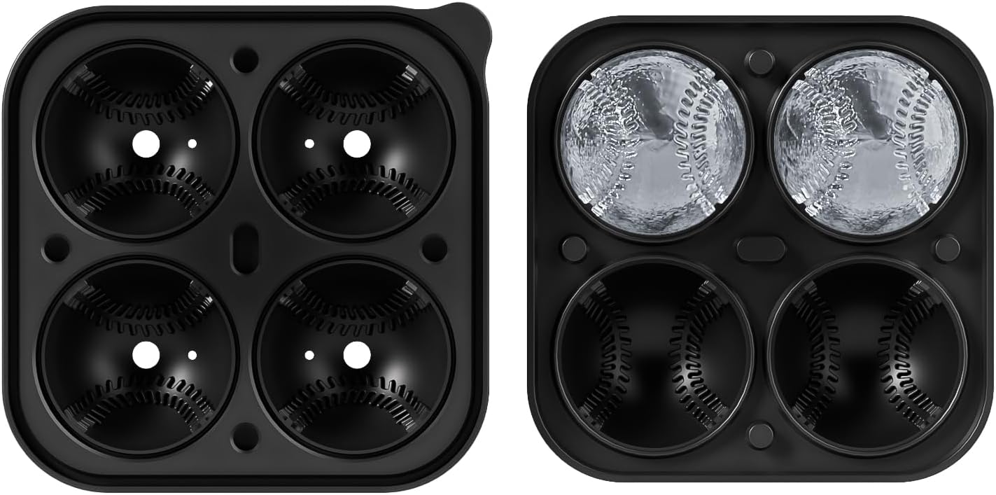 Bangp Baseball Ice Cube Molds,Novelty Baseball Gifts Ball Ice Maker Mold,2.2