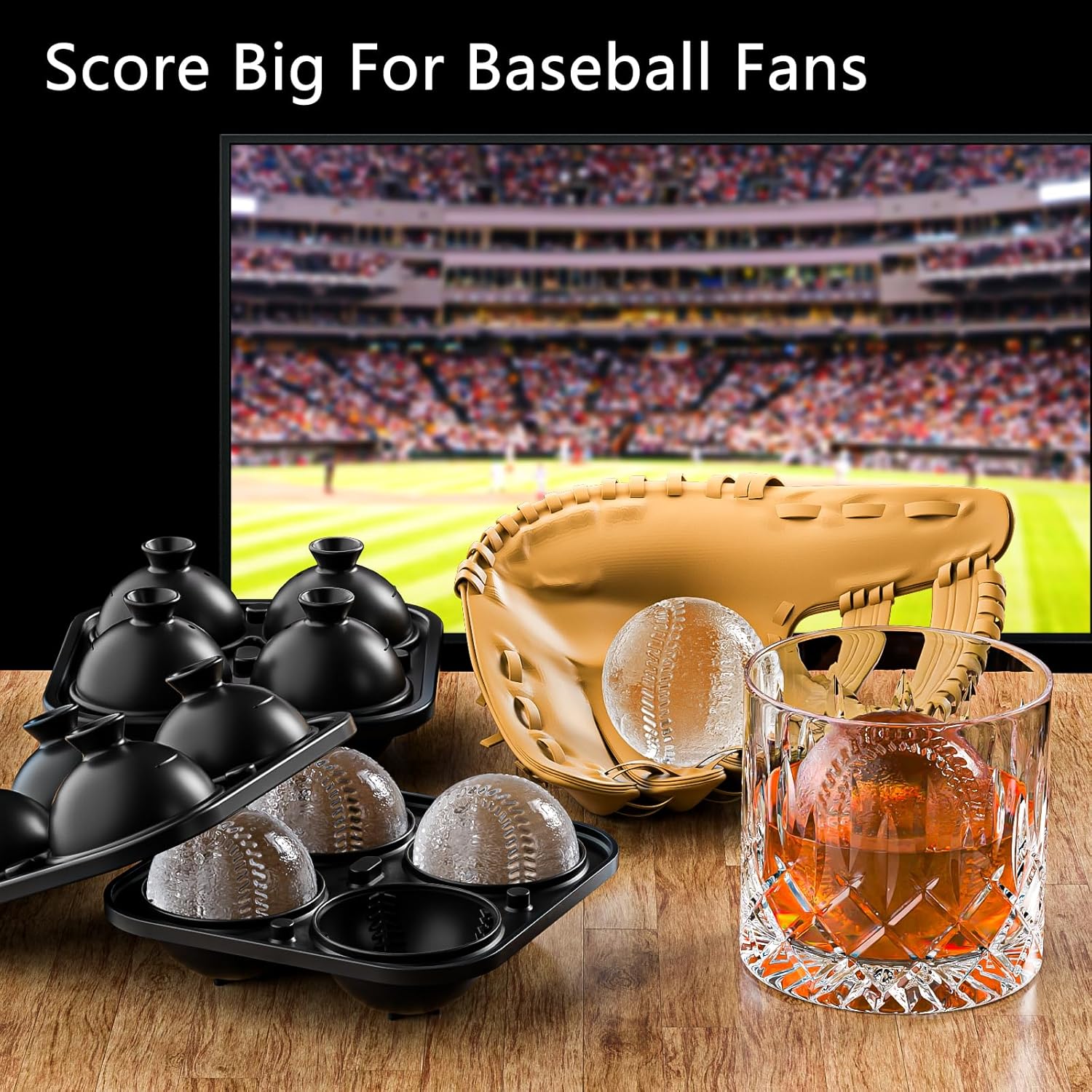 Bangp Baseball Ice Cube Molds,Novelty Baseball Gifts Ball Ice Maker Mold,2.2
