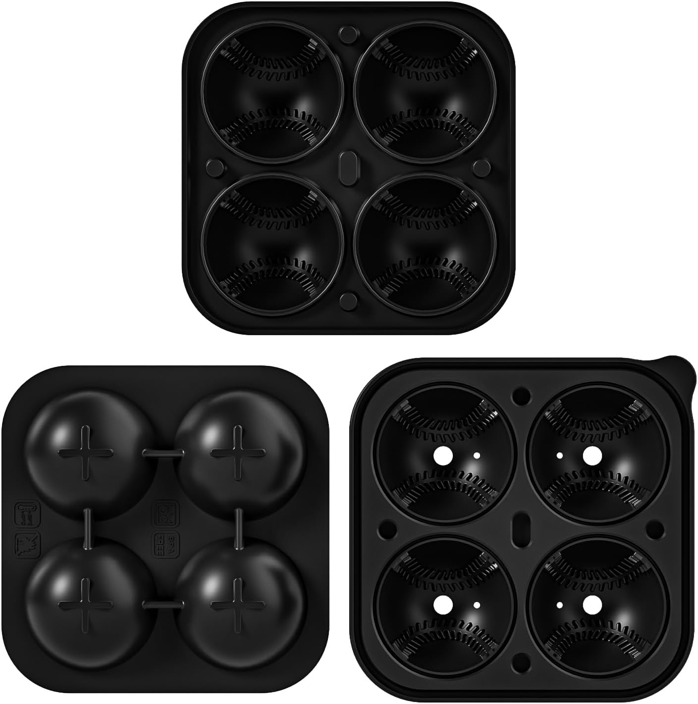 Bangp Baseball Ice Cube Molds,Novelty Baseball Gifts Ball Ice Maker Mold,2.2
