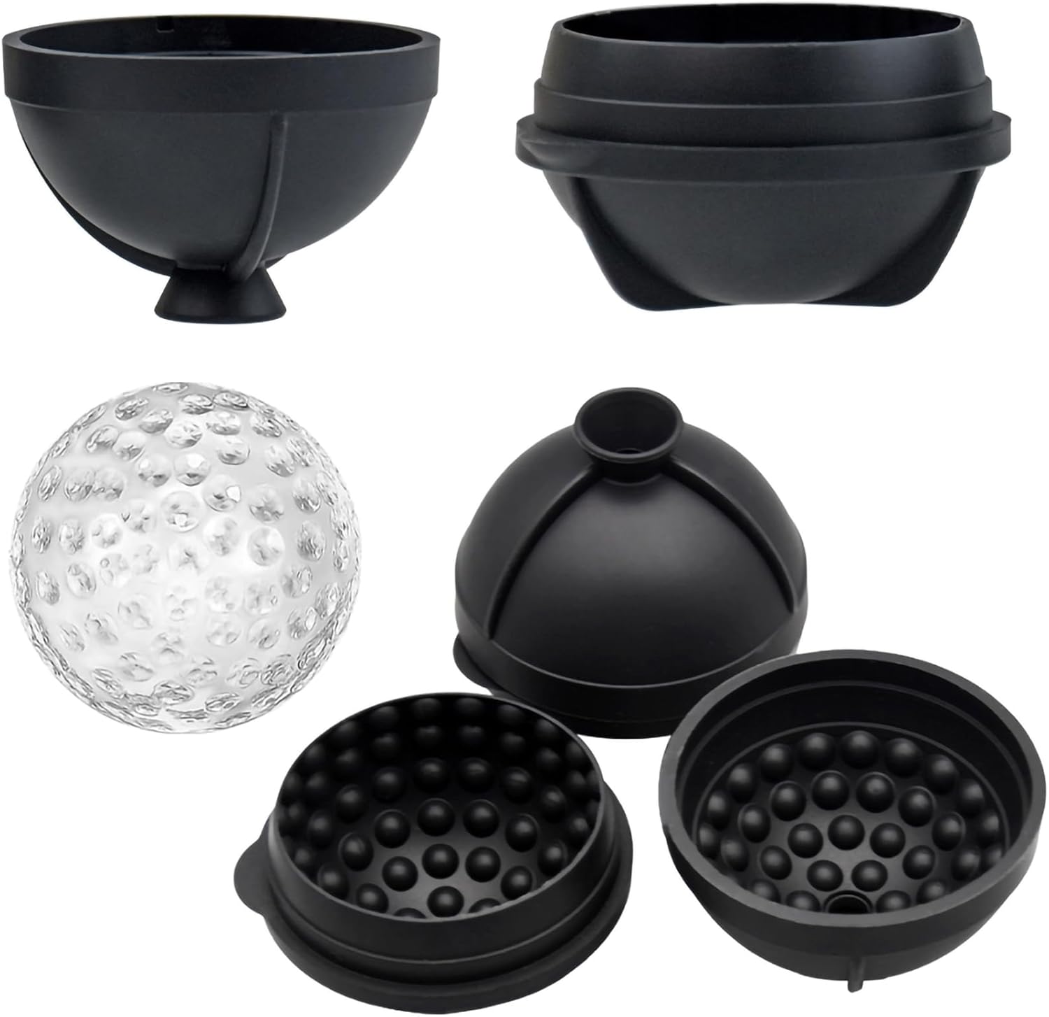 Bangp Golf Ball Ice Molds Set of 4,Whiskey Round Ice Cube Molds, Novelty Sphere Ice Molds Create 2.5 Inch Golf Ice Balls - Each Stone Keeps Your Drinks Cool and Unique,for Men and Women - Image 2