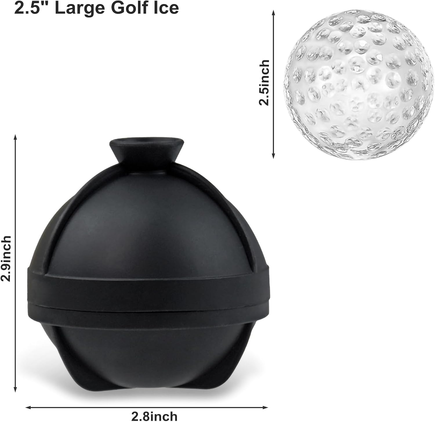 Bangp Golf Ball Ice Molds Set of 4,Whiskey Round Ice Cube Molds, Novelty Sphere Ice Molds Create 2.5 Inch Golf Ice Balls - Each Stone Keeps Your Drinks Cool and Unique,for Men and Women - Image 3