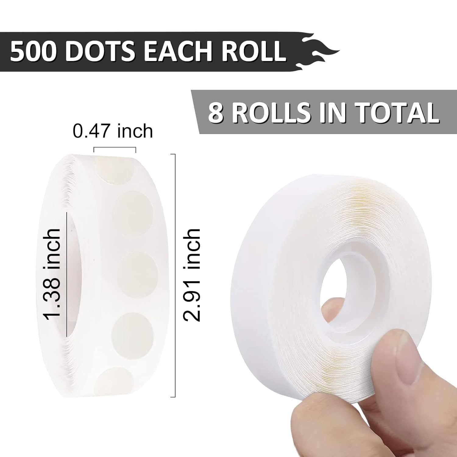 WISYOK 4000 Pcs Glue Points for Balloons, Removable Double-Sided Adhesive Points, Craft, Wedding Decoration Point Stickers - Image 2