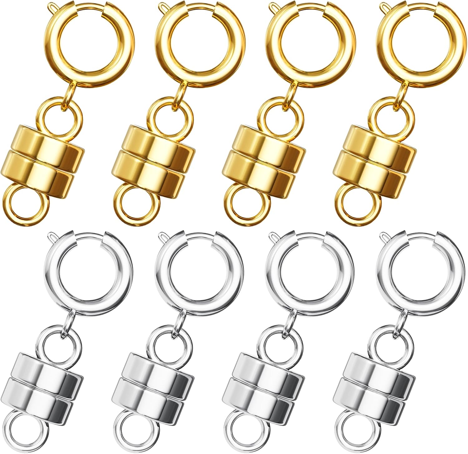 WISYOK 8 PCS Magnetic Necklace Clasps and Closures, Necklace Extender Chain Clasps Birthday Gift for Bracelet Necklaces Anklet Chain - Image 1