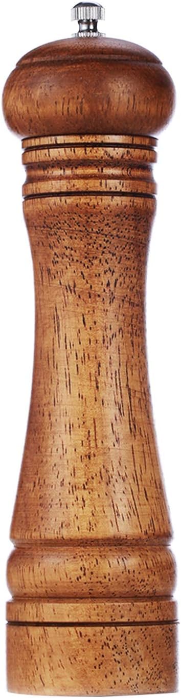 Gulex® Wood Pepper Grinder Pepper Mill,Adjustable Coarseness 8 Inch Wooden Peppermill, Ceramic Grinding Mechanism Salt Mill Refillable (1 pack) (Dark-1PC) - Image 1