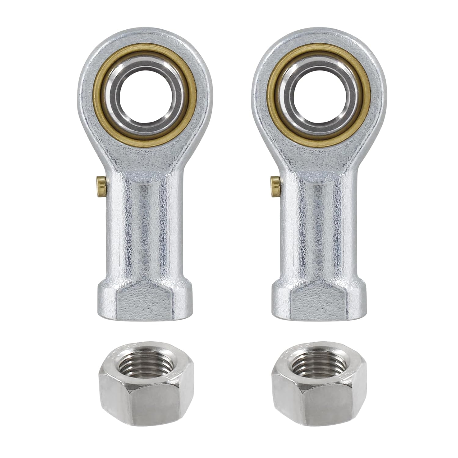 Biaungdo 2 Pcs 304 Stainless Steel PHSB6 Rod End Bearing, 3/8 x 3/8-24 Female Right Hand Heim Joint Rod End Bearing with Jam Nut - Image 1