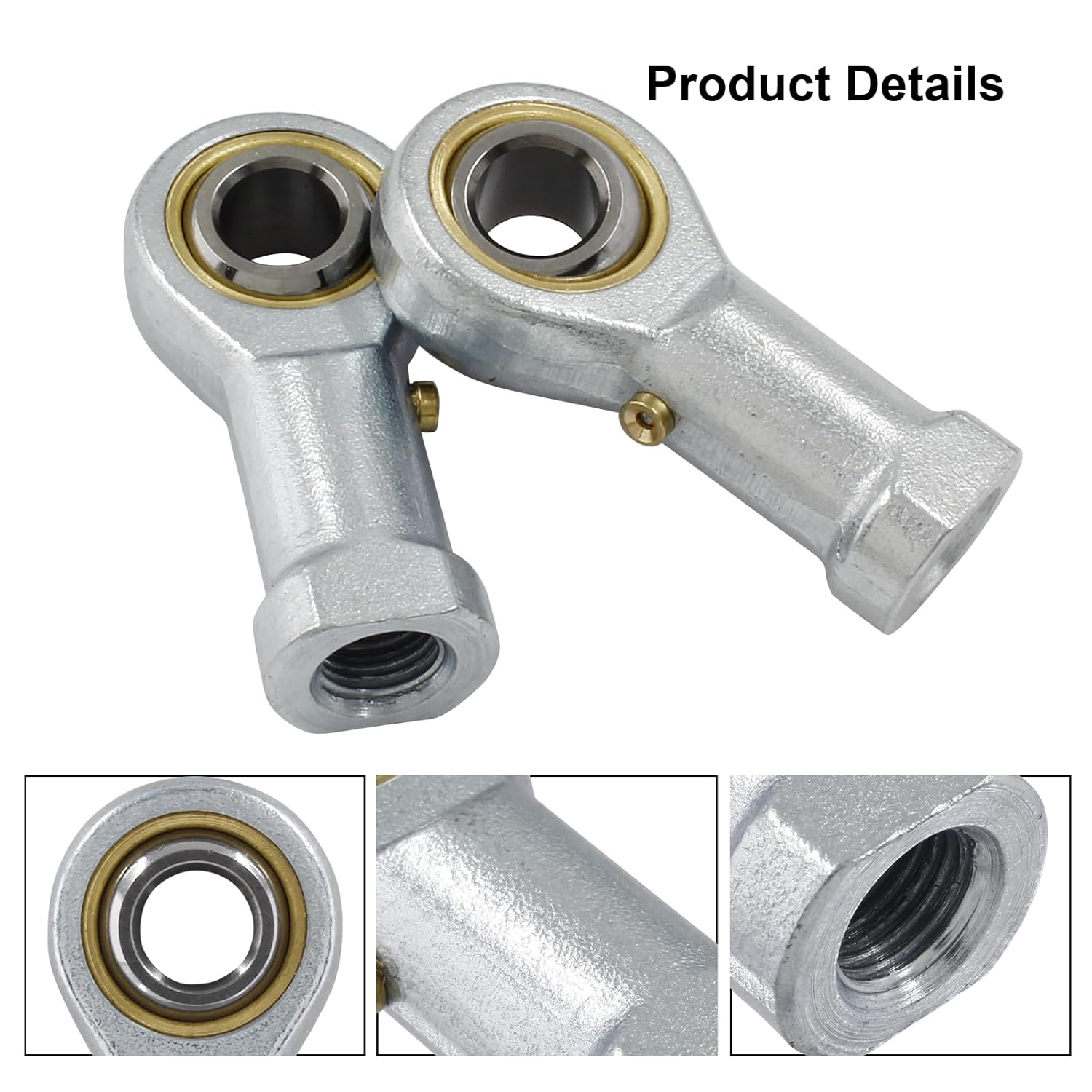 Biaungdo 2 Pcs 304 Stainless Steel PHSB6 Rod End Bearing, 3/8 x 3/8-24 Female Right Hand Heim Joint Rod End Bearing with Jam Nut - Image 4
