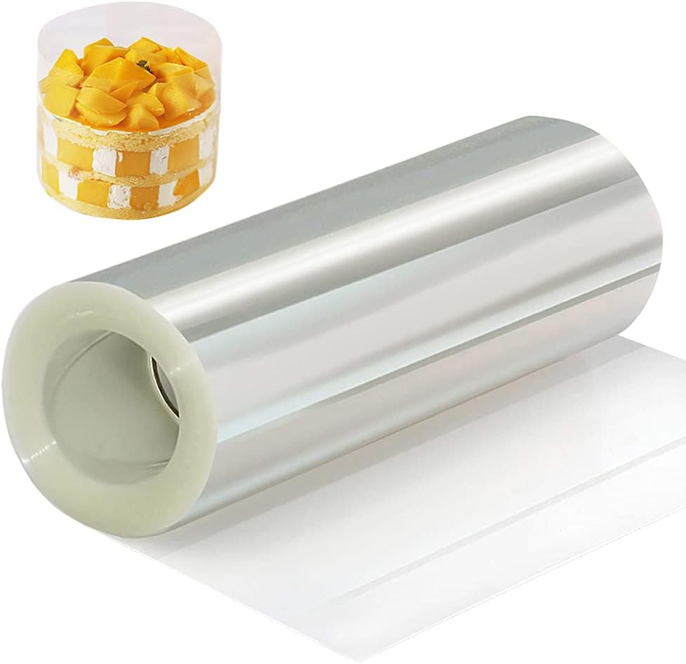 YQL Cake Collar 6 Inch,Acetate Cake Collar Roll DIY Acetate Sheet Baking Transparent Mousse Cake Sheets Surrounding Edge Clear Cake Strips for Baking Decorate Shaker Cards Making(6x394Inch) - Image 1
