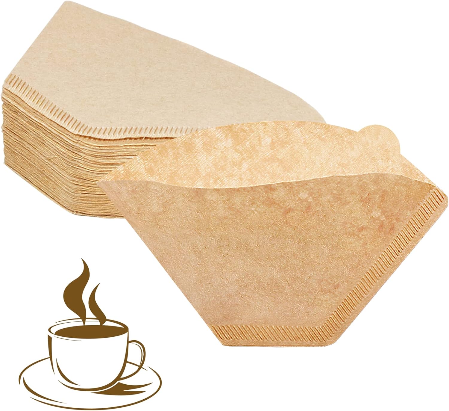 YQL #2 Cone Coffee Filter, 200 Count Coffee Filters 2 Cone Paper, Unbleached Disposable Coffee Filters Fit for Drip Coffee Maker - Image 1