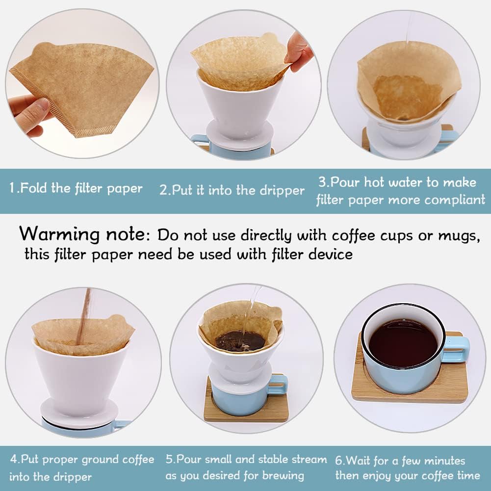 YQL #2 Cone Coffee Filter, 200 Count Coffee Filters 2 Cone Paper, Unbleached Disposable Coffee Filters Fit for Drip Coffee Maker - Image 3