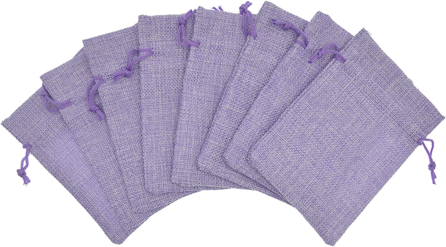 20Pcs Burlap Bags with Drawstring 2.7 x 3.5 Inch, Linen Small Party Favor Gift Bags Jewelry Pouches Sachet Sacks for Wedding, DIY Craft (Light Purple) - Image 2
