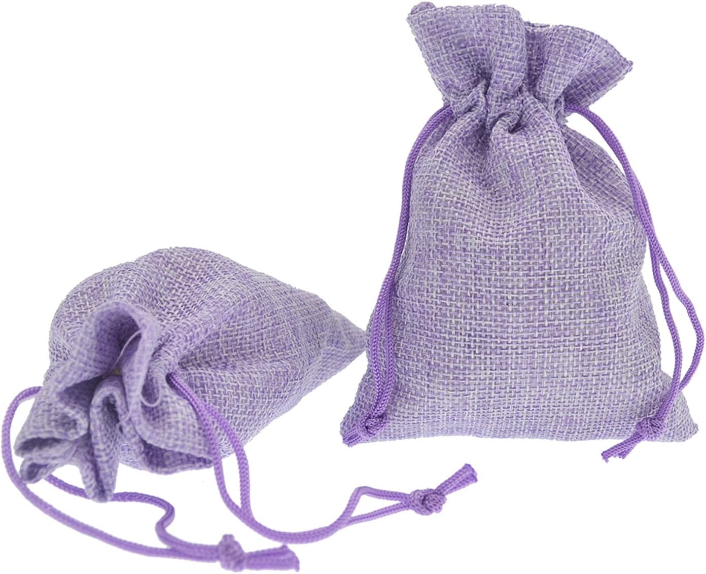 20Pcs Burlap Bags with Drawstring 2.7 x 3.5 Inch, Linen Small Party Favor Gift Bags Jewelry Pouches Sachet Sacks for Wedding, DIY Craft (Light Purple) - Image 5