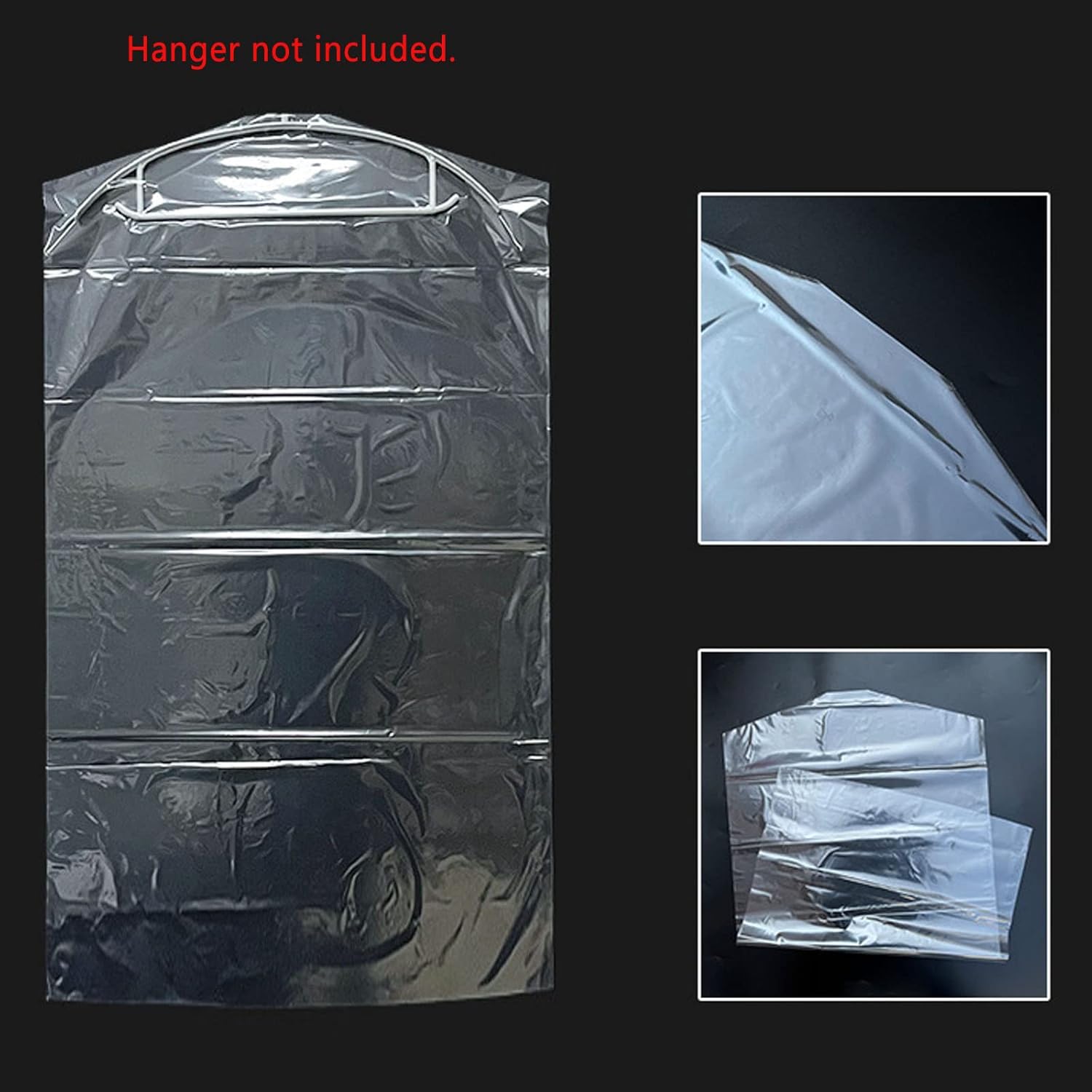 20Pcs Plastic Clear Garment Bags, 23.6x47.2 Inches Dry Cleaning Laundrette Suit Clothes Dustproof Storage Bags Hanging Garment Cover for Closet Storage, Dry Cleaner, Travel - Image 3