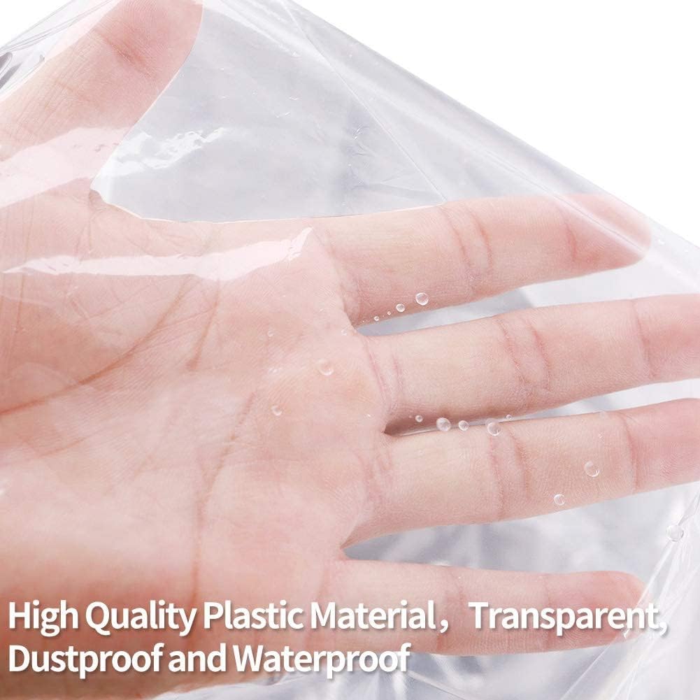 20Pcs Plastic Clear Garment Bags, 23.6x47.2 Inches Dry Cleaning Laundrette Suit Clothes Dustproof Storage Bags Hanging Garment Cover for Closet Storage, Dry Cleaner, Travel - Image 5