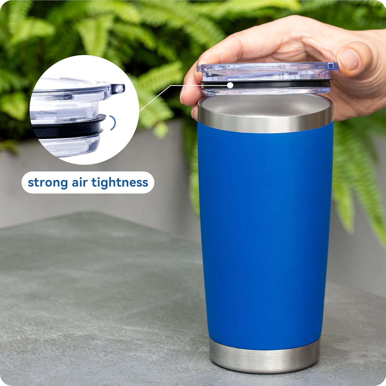 2 Pack 20 oz Tumbler Lids,Replacement Spill Proof Splash Resistant Slider Mug Toppe for Yeti Ramble and More Coffee Mugs,Straw Friendly - Image 6
