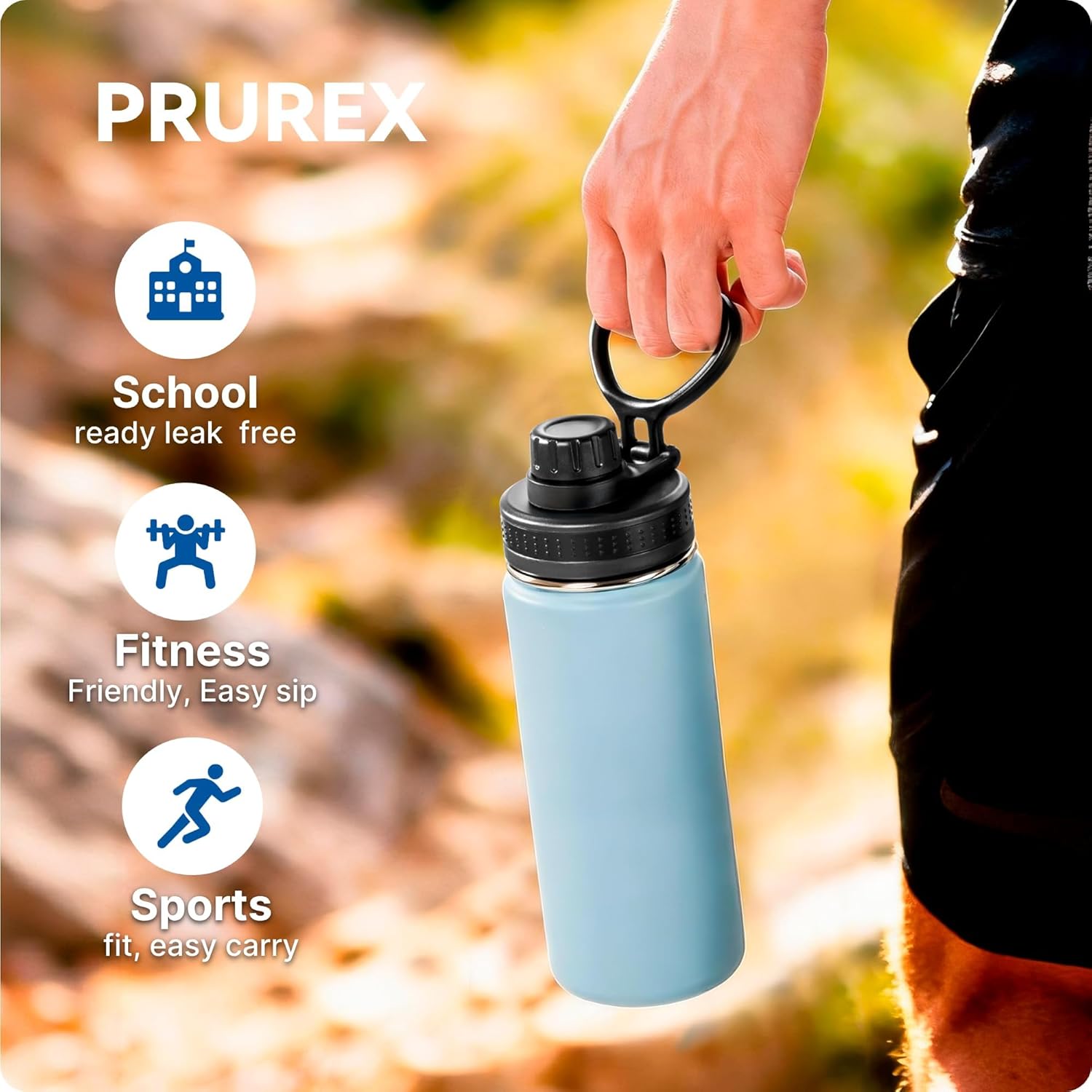 Spout Replacement Lid for Hydrapeak Wide Mouth14 26 32 40 50 Oz Bottles, Chug Lid with Ergonomic Handle, BPA - Free - Image 2