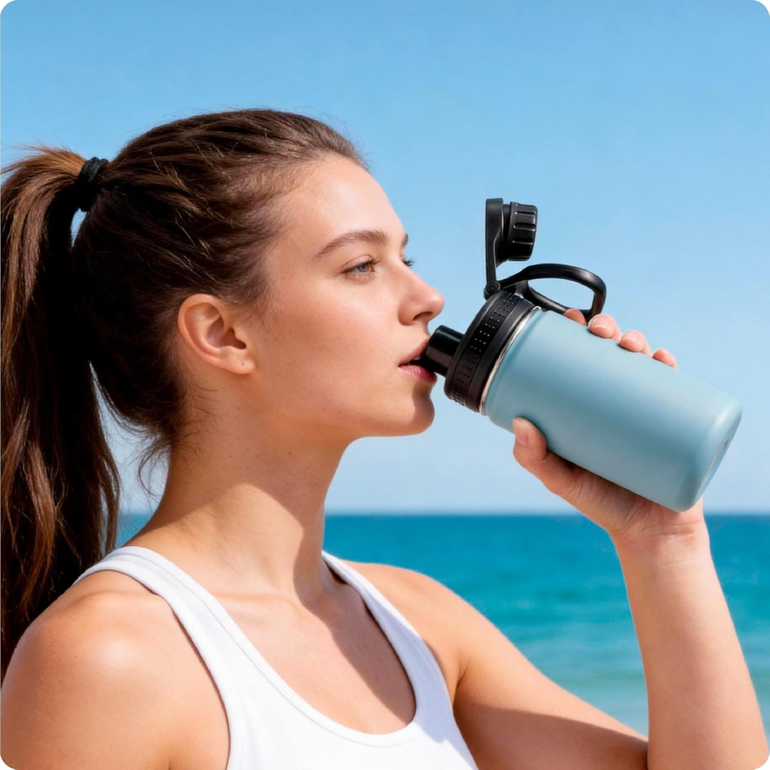 Spout Replacement Lid for Hydrapeak Wide Mouth14 26 32 40 50 Oz Bottles, Chug Lid with Ergonomic Handle, BPA - Free - Image 3