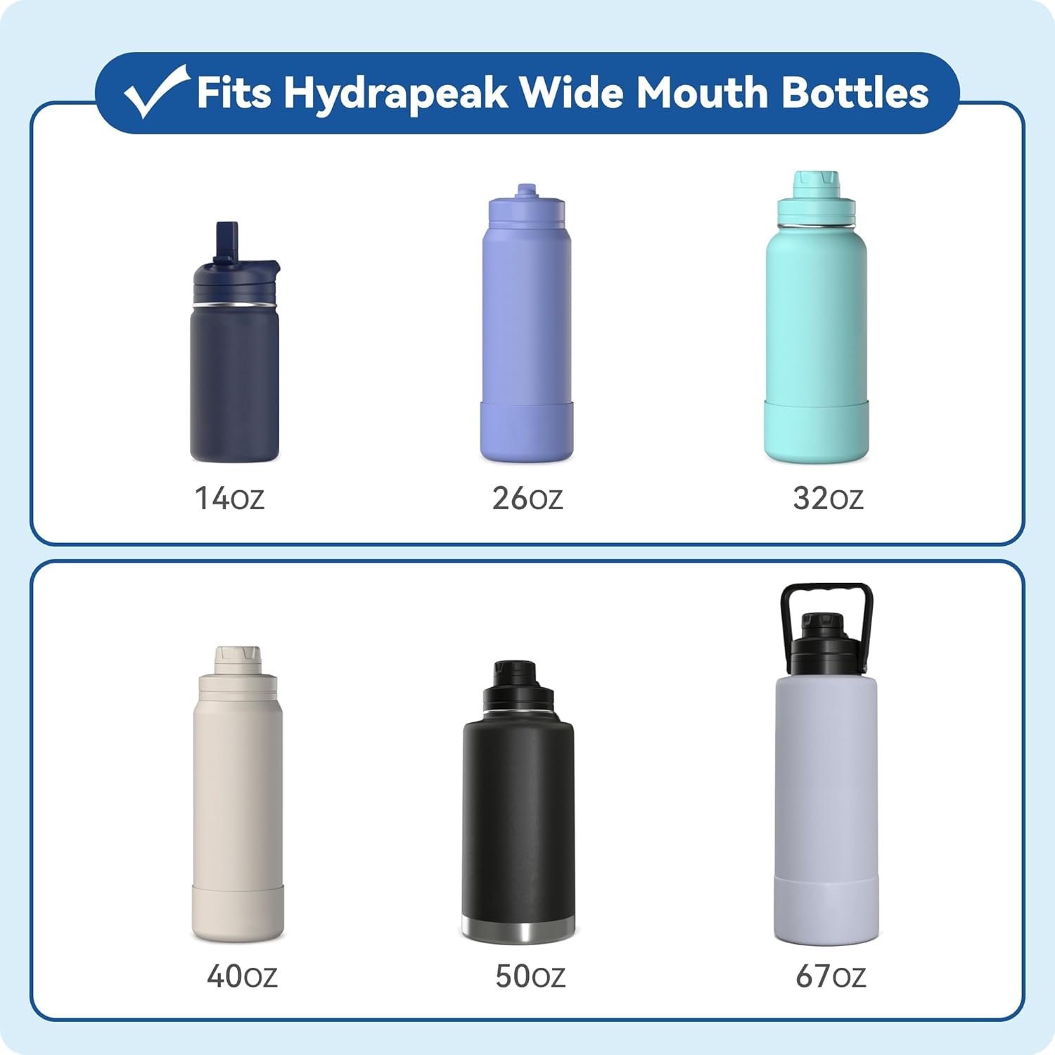 Spout Replacement Lid for Hydrapeak Wide Mouth14 26 32 40 50 Oz Bottles, Chug Lid with Ergonomic Handle, BPA - Free - Image 4