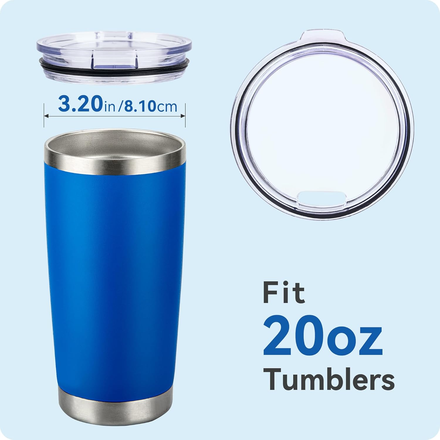 2 Pack 20 ozTumbler Lid for Yeti Rambler,Old Style Rtic and More Travel Mugs, Splash Proof Replacement Lid for 3.2