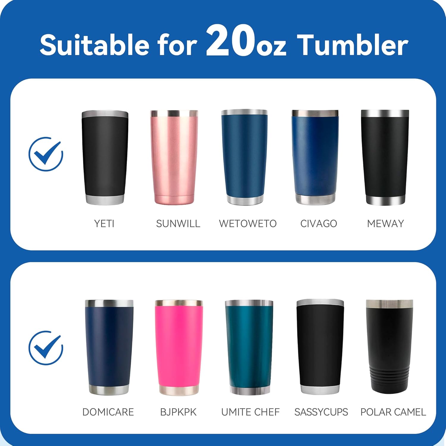 2 Pack 20 ozTumbler Lid for Yeti Rambler,Old Style Rtic and More Travel Mugs, Splash Proof Replacement Lid for 3.2