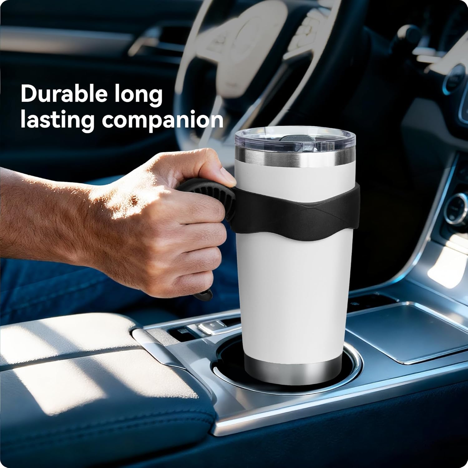 Activity Tumbler Handle for YETI Rambler 20 oz,Anti Slip Travel Mug Grip Cup Holder for Sumwill, Ozark Trail,Sic and More 20OZ Mugs, BPA FREE - Image 2