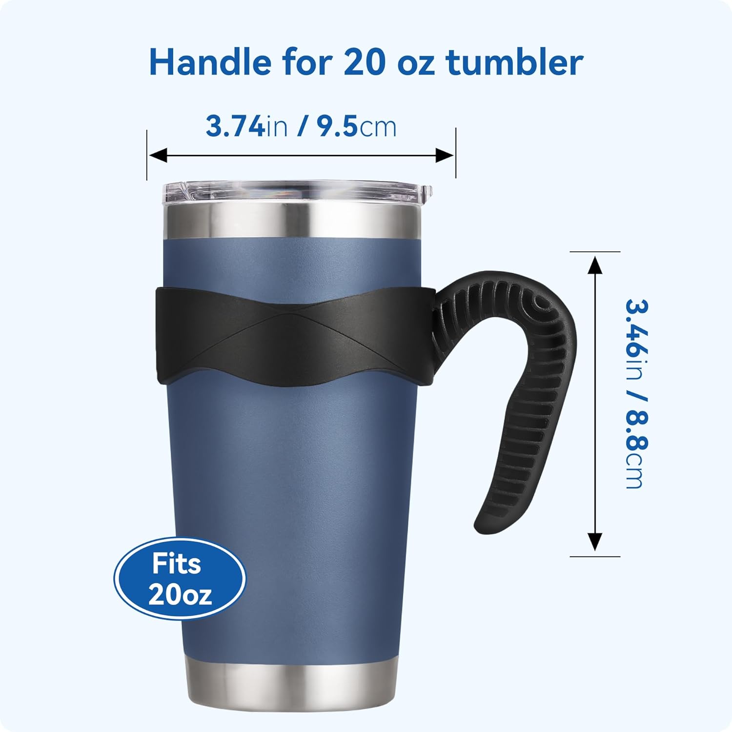 Activity Tumbler Handle for YETI Rambler 20 oz,Anti Slip Travel Mug Grip Cup Holder for Sumwill, Ozark Trail,Sic and More 20OZ Mugs, BPA FREE - Image 6