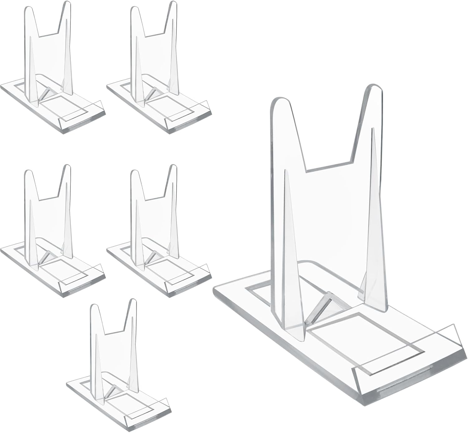 Biaungdo 6 Pcs Acrylic Book Display Stand, Adjustable Clear Display Holder Easel Collector Stand, Compact Desktop Stand for Photos, Postcard, Magazine, Artworks - Image 6