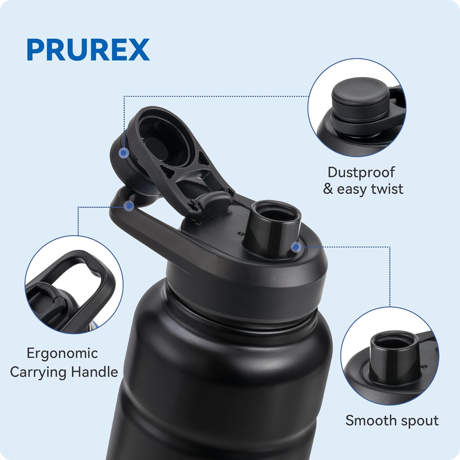 Replacement Lid for Bubba Water Bottle 24 32 40 OZ, Spout Lid with Ergonomic Handle for Bubba Trailblazer - Durable, BPA-Free & Leak-Proof - Image 6