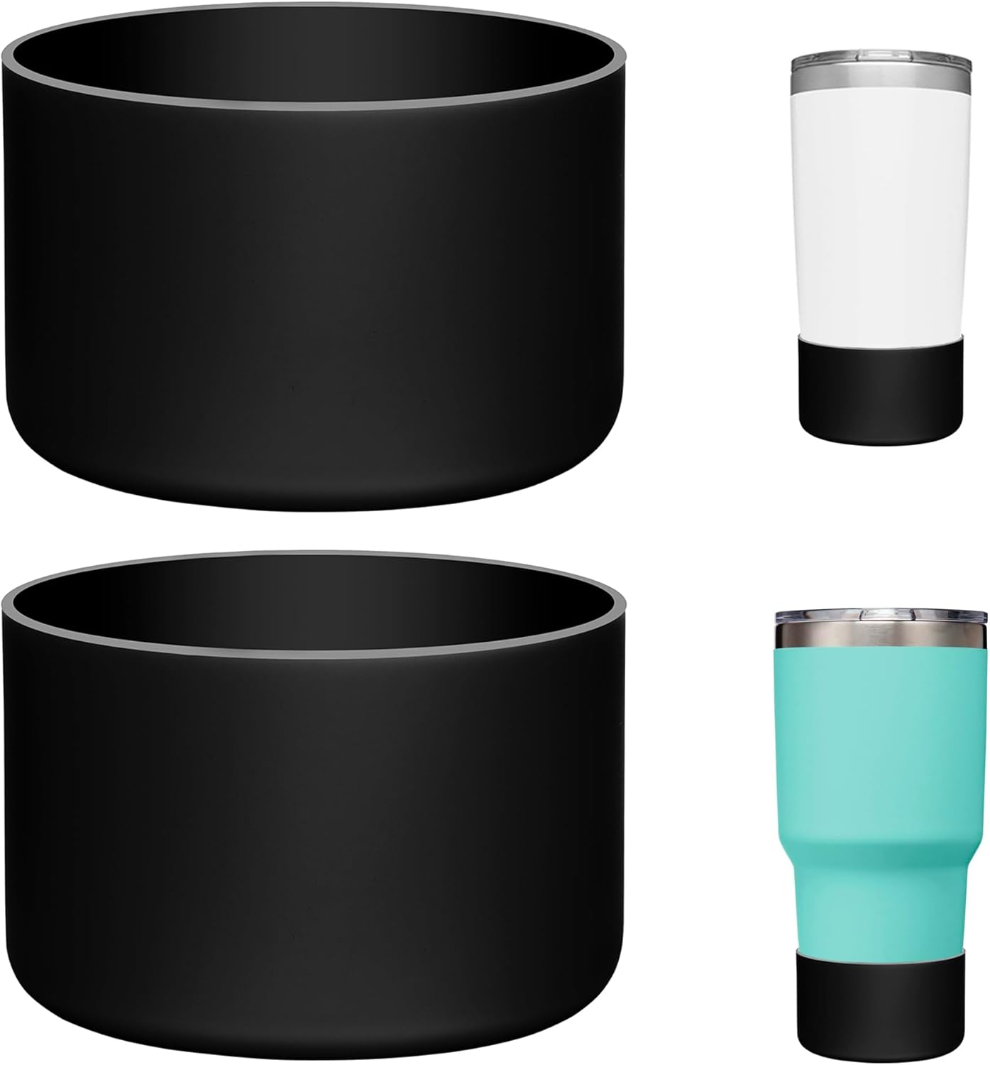 2 Pack Silicone Boot Protectors | Compatible with YETI Rambler 20/30oz, 10oz Tumbler, 20/30oz Travel Mugs | Universal Fit for 2.75-2.85