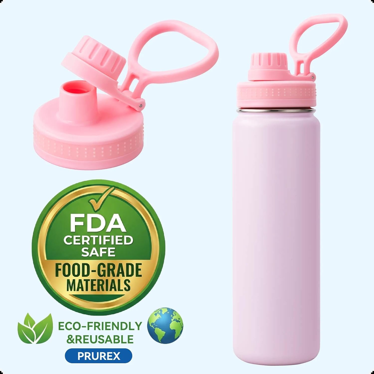 Spout Lid for Lululemon Sport Water Bottle 18/24/32/64 OZ & Clear Bottle 24/32 OZ, Water Bottle Replacement Lid with Ergonomic Handle, BPA-Free - Image 6