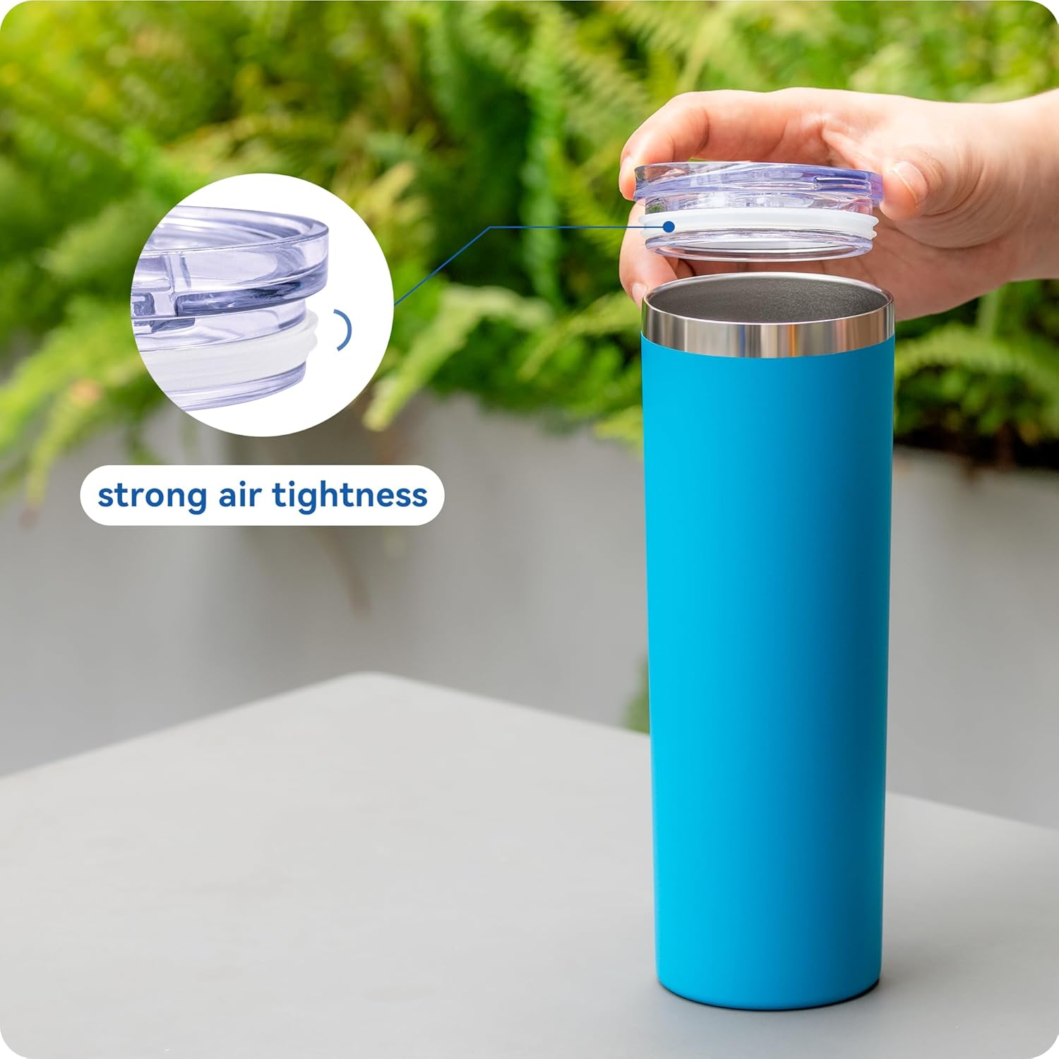 2 Pack 20 oz Skinny Tumble Lids,Replacement Spill Proof Splash Resistant Sliding Cup Covers for 2.73