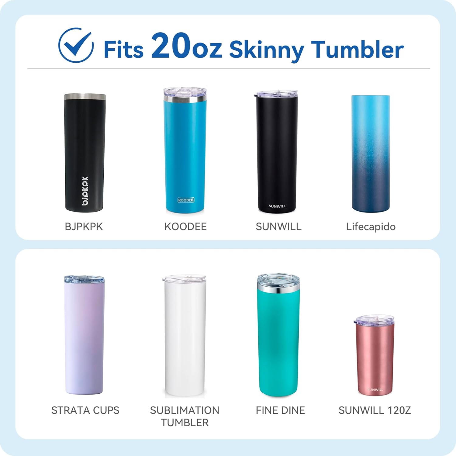 2 Pack 20 oz Skinny Tumble Lids,Replacement Spill Proof Splash Resistant Sliding Cup Covers for 2.73