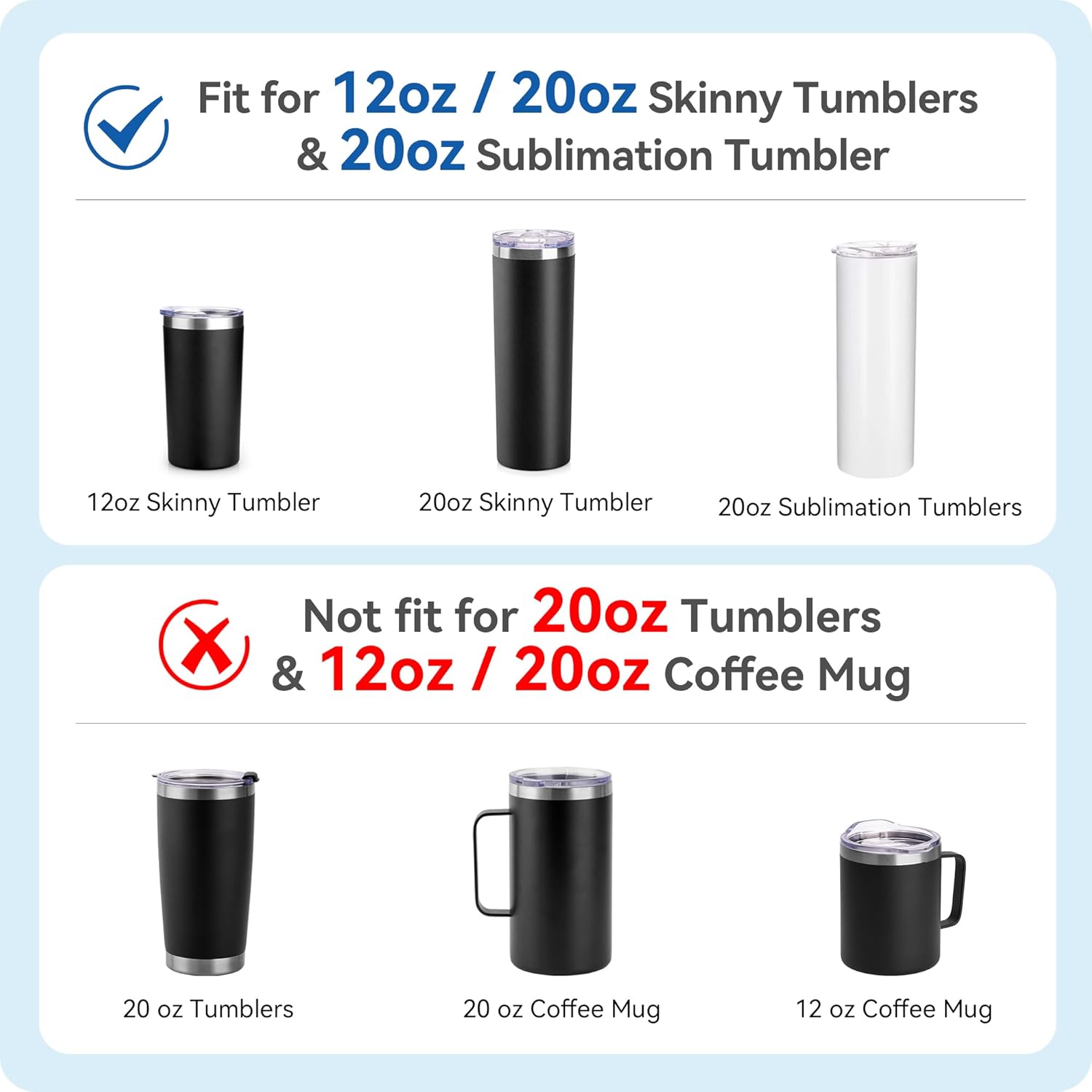 2 Pack 20 oz Skinny Tumble Lids,Replacement Spill Proof Splash Resistant Sliding Cup Covers for 2.73