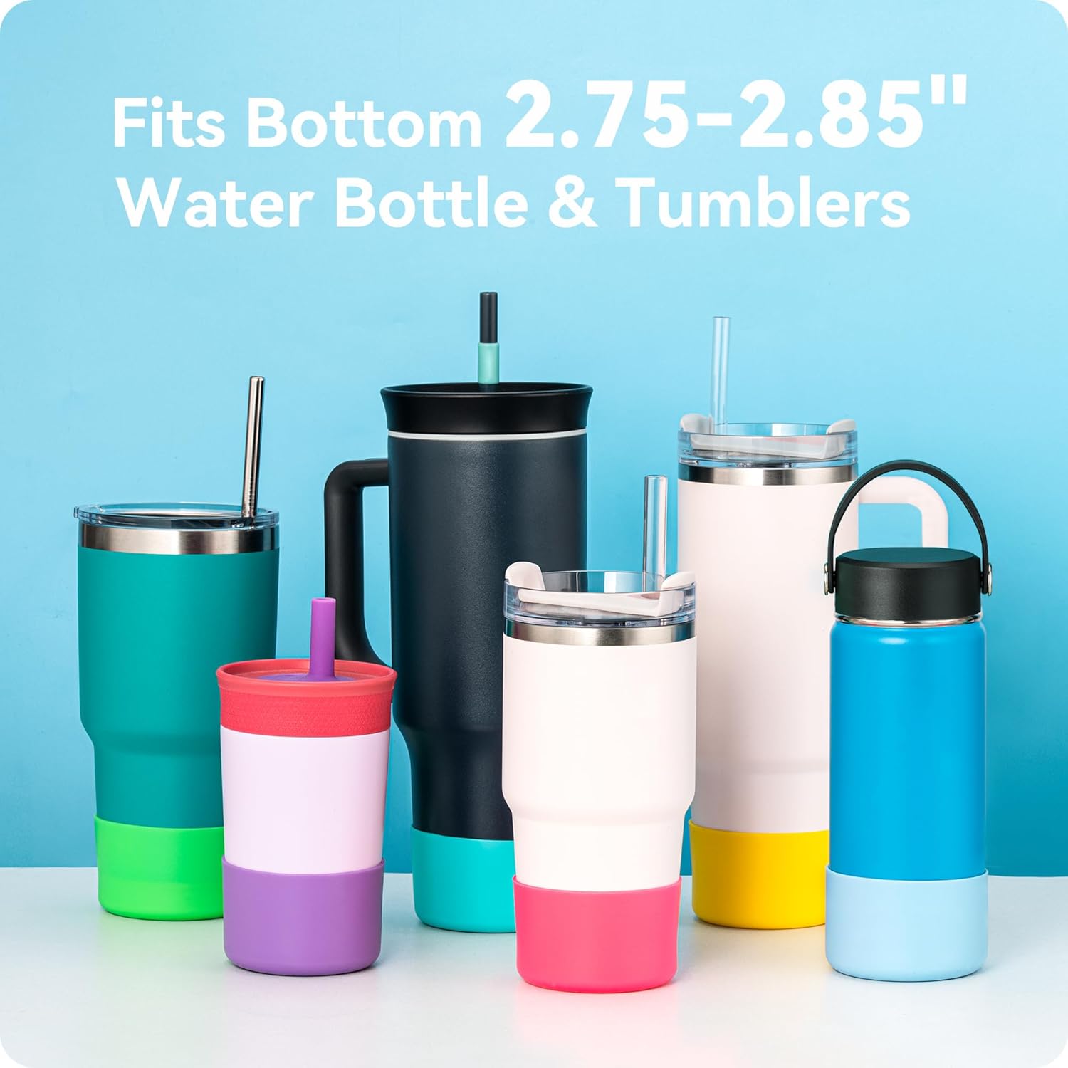 2 Pack Silicone Boot Protector | Compatible with Owala 24/40oz Travel Tumbler, 12oz Insulation & 14oz Flip Water Bottle | Fits 2.75-2.85