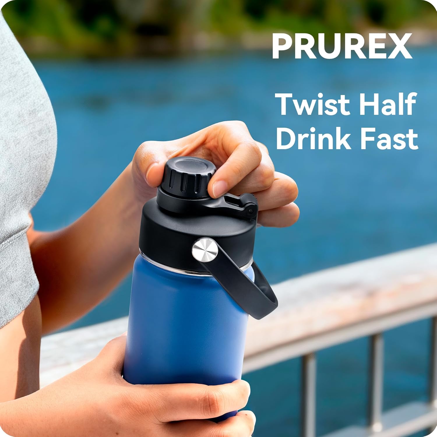 Replacement Spout Lid for Takeya Wide Mouth 18, 22, 24, 32, 40, 64oz, Water Bottle Lid with Carry Handle - Ideal for Gym & Sport - Image 4