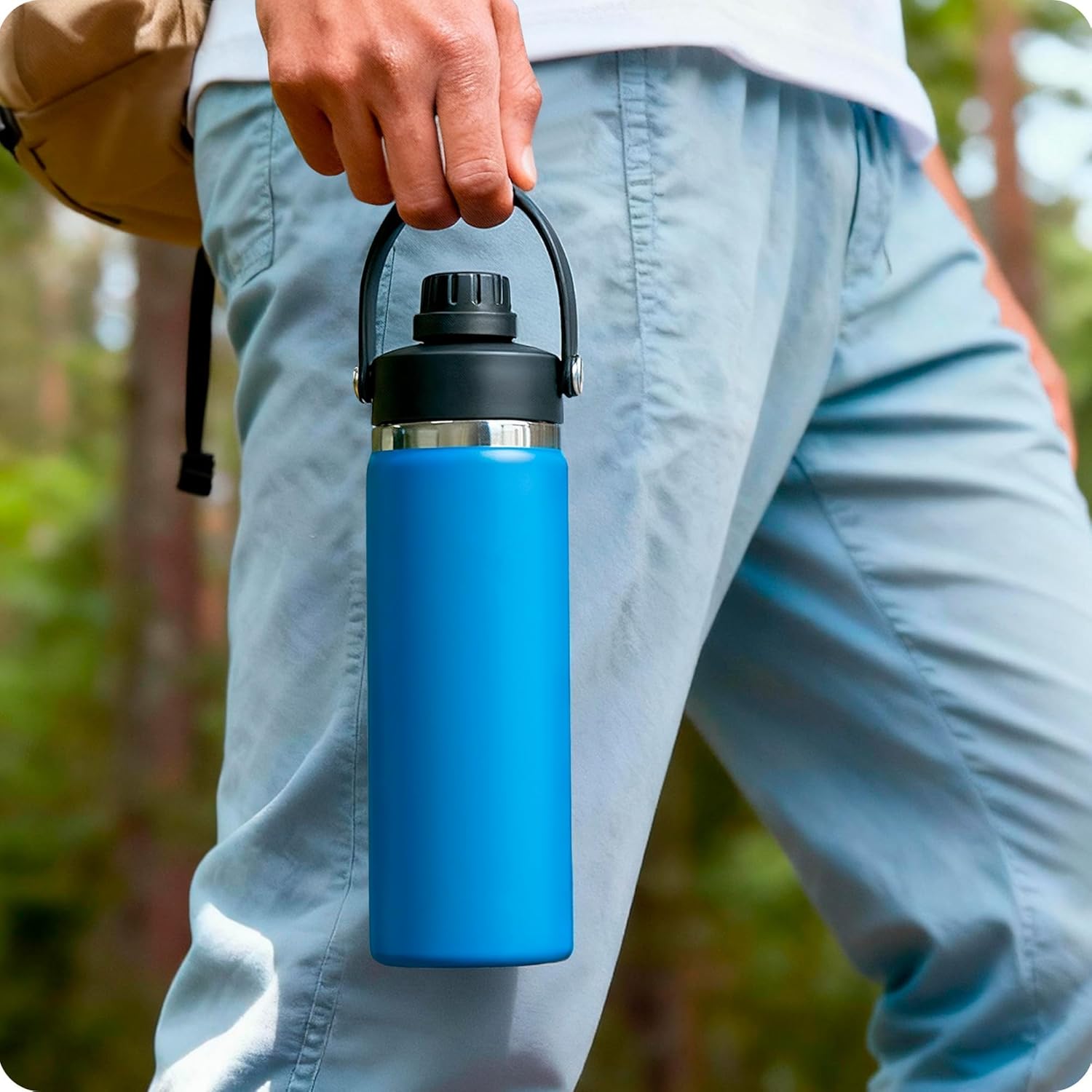 Lid for Hydro Flask Wide Mouth 12/16/18/20/32/40/64 Oz, Replacement Spout Lid Compatible with Hydro Flask Water Bottle, Chug Cap with Flexible Handle - Image 7