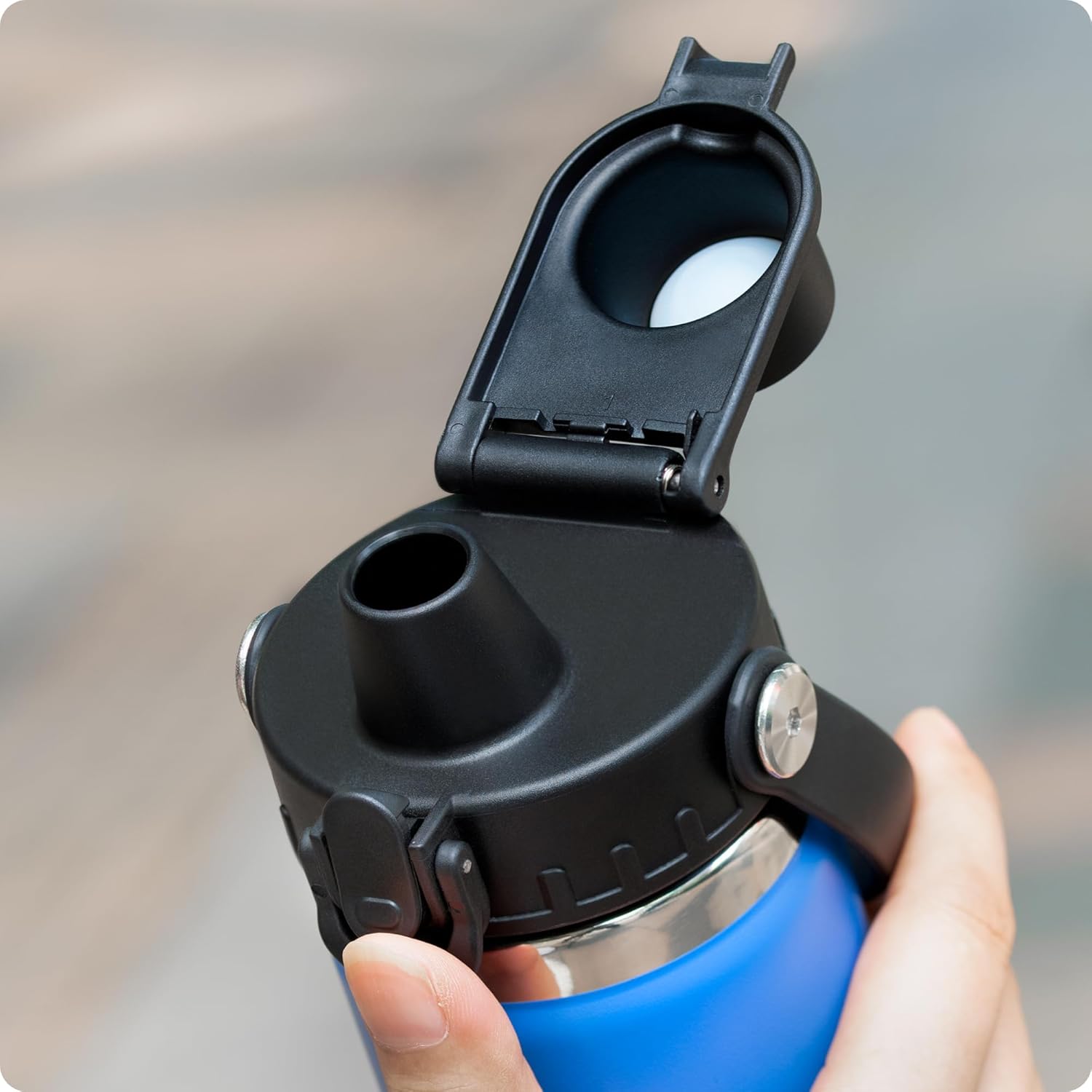 Pop - Up Replacement Lid - Leakproof Spout Cap with Secure Lock, for Hydro Flask, ThermFlask, Takeya & Iron Flask Wide - Mouth Bottles - Image 3