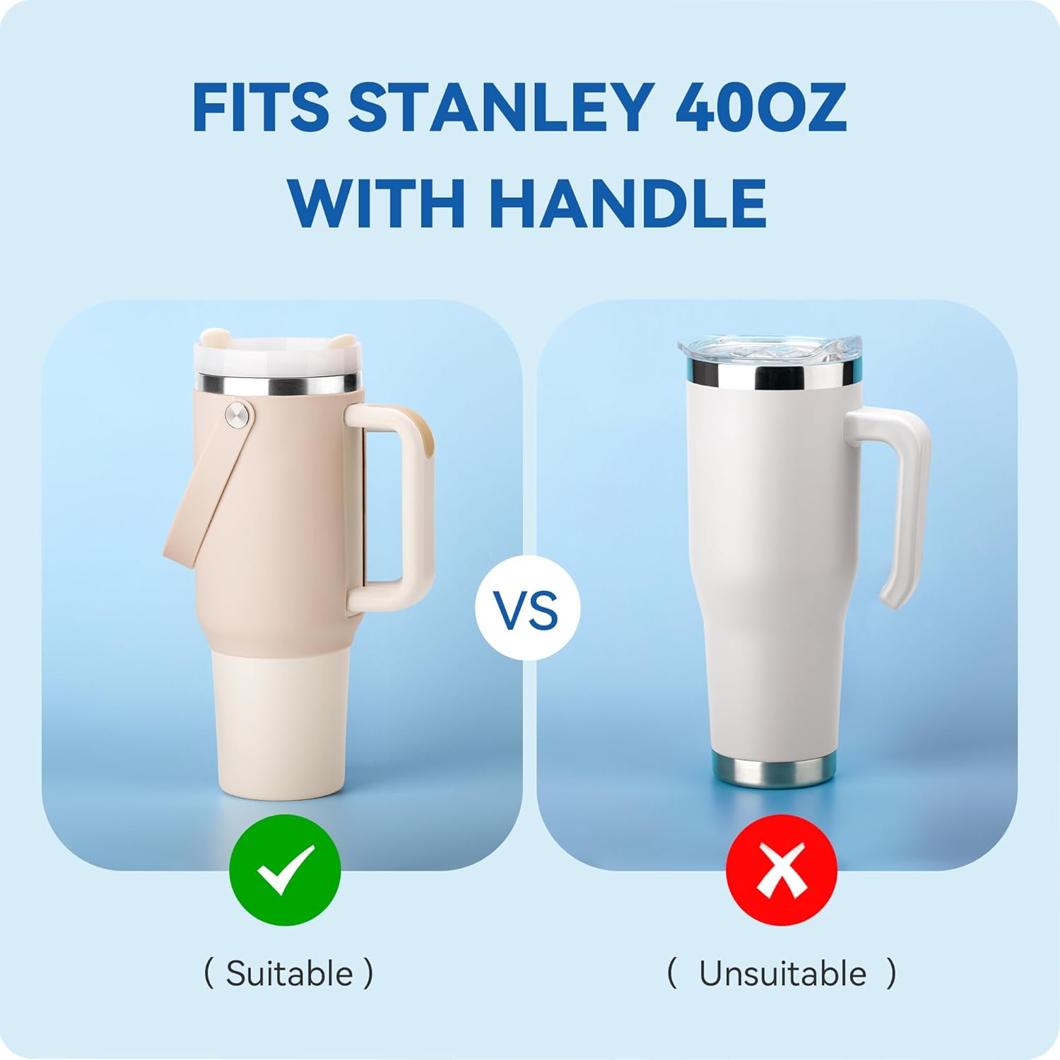BPA - Free Silicone Carry Handle: Durable Accessory for Stanley Quencher 40oz (Black) - Image 5