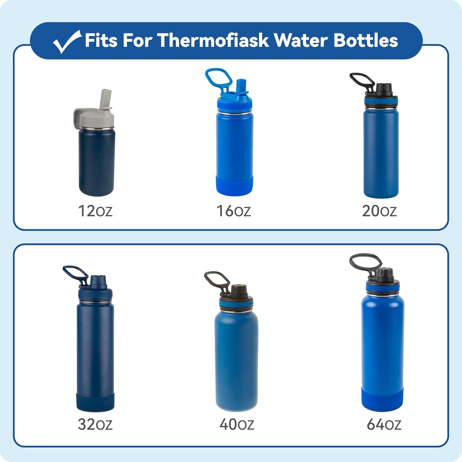Replacement Chug Cap for ThermoFlask 14/1618/24/32/40 Oz Water Bottles, Wide Mouth Spout Lid, Dishwasher Safe - Ideal for Gym & Travel - Easy Sip - Image 2