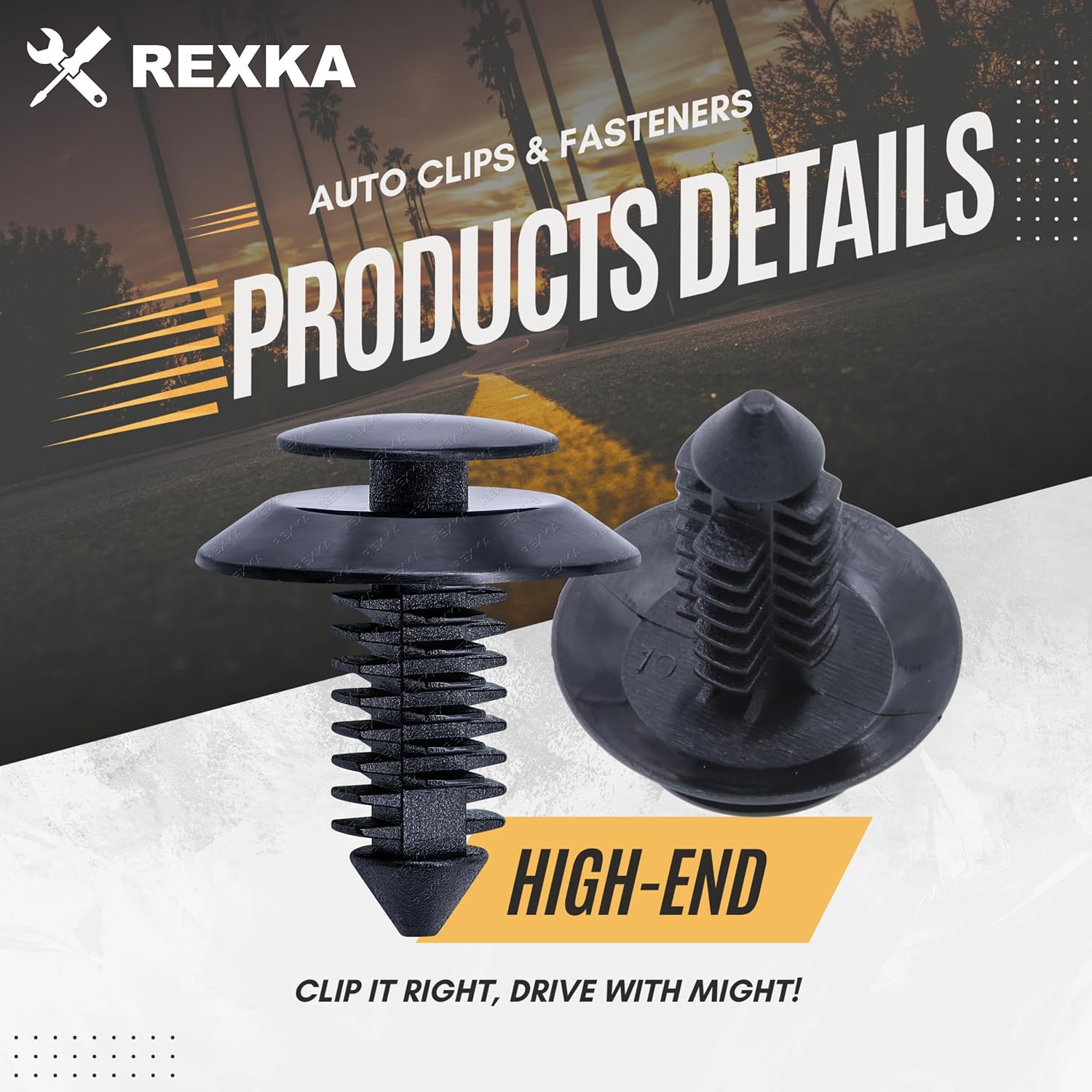 Rexka 50pcs Door Trim Panel Retainers Clips Fastener for Ford N801925-S Lincoln Mercury Bronco F150 Mustang F-250 F-350 - Image 3