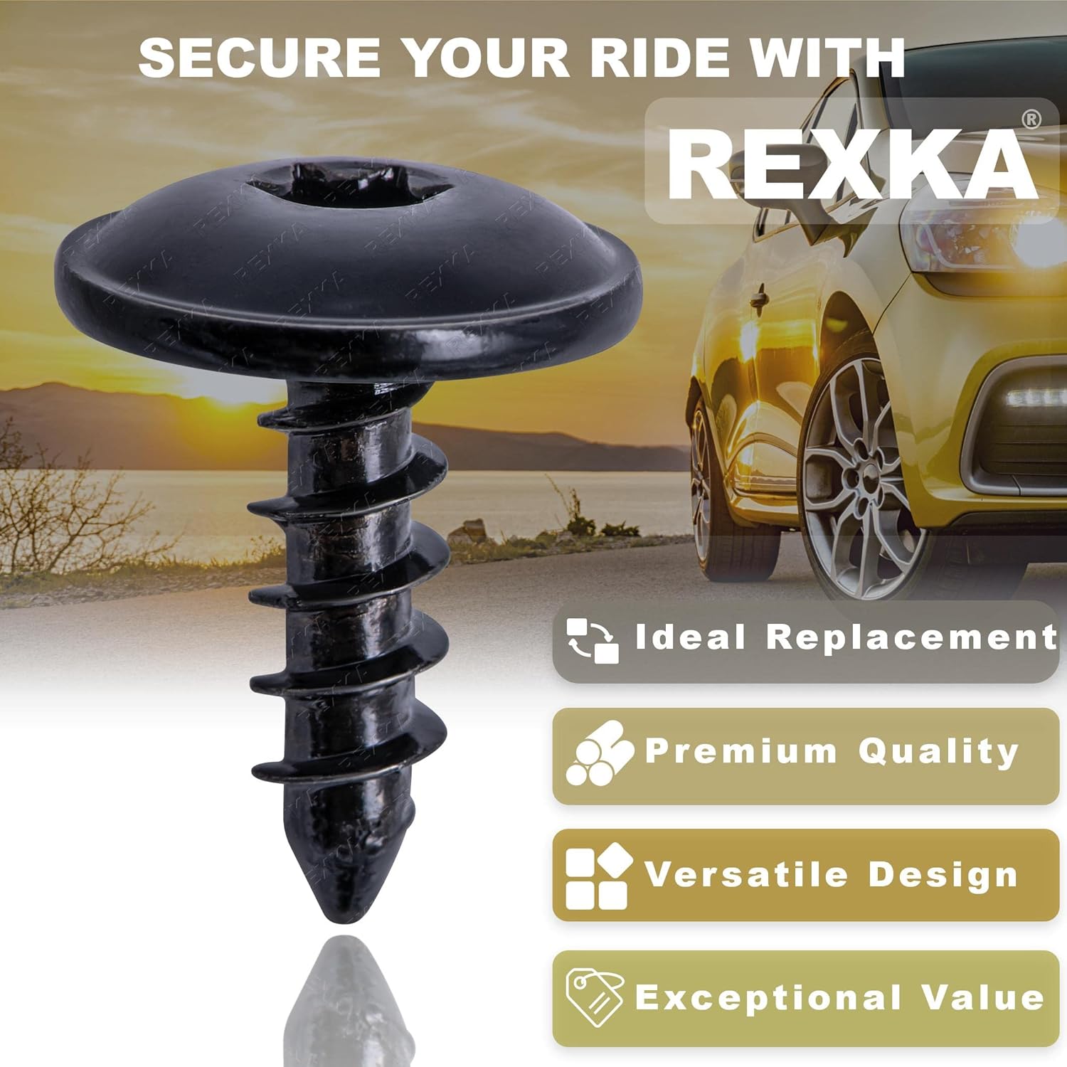 Rexka 30pcs T25 Fender Liner Splash Shield Bumper Cover Self Tapping Torx Screw Compatible with N90974701 Volkswagon Audi Porsche - Image 4