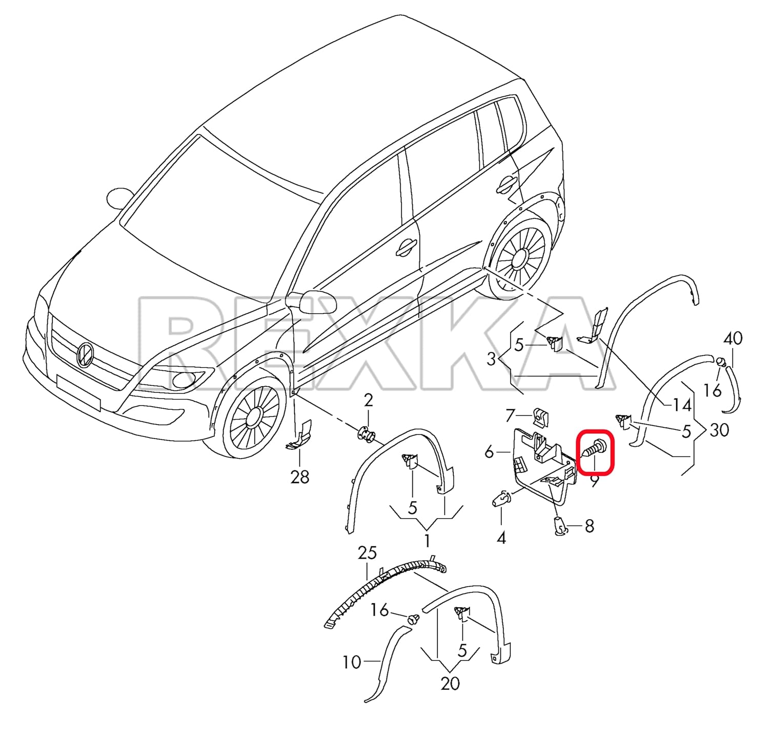 Rexka 30pcs T25 Fender Liner Splash Shield Bumper Cover Self Tapping Torx Screw Compatible with N90974701 Volkswagon Audi Porsche - Image 7