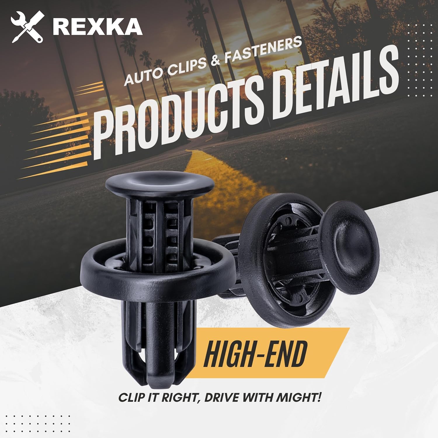 Rexka 40pcs Rear Front Bumper Cover Fender Grille Under Cover Push-Type Retainer Clip Fastener Rivet 91505-TM8-003 for Honda Acura - Image 3