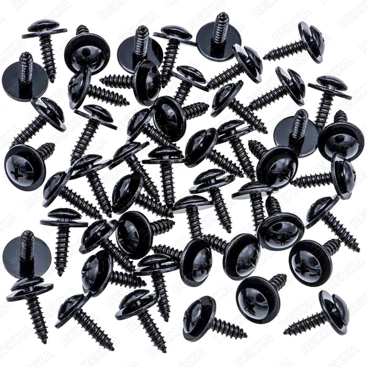 Rexka 50pcs Fender Liner Splash Shield Wheelhouse Liner Screw Phillips Truss Head Sems Compatible with Honda Acura BMW 90114-SE0-000 Accord ILX RDX TL TSX 90114SE0000 - Image 2