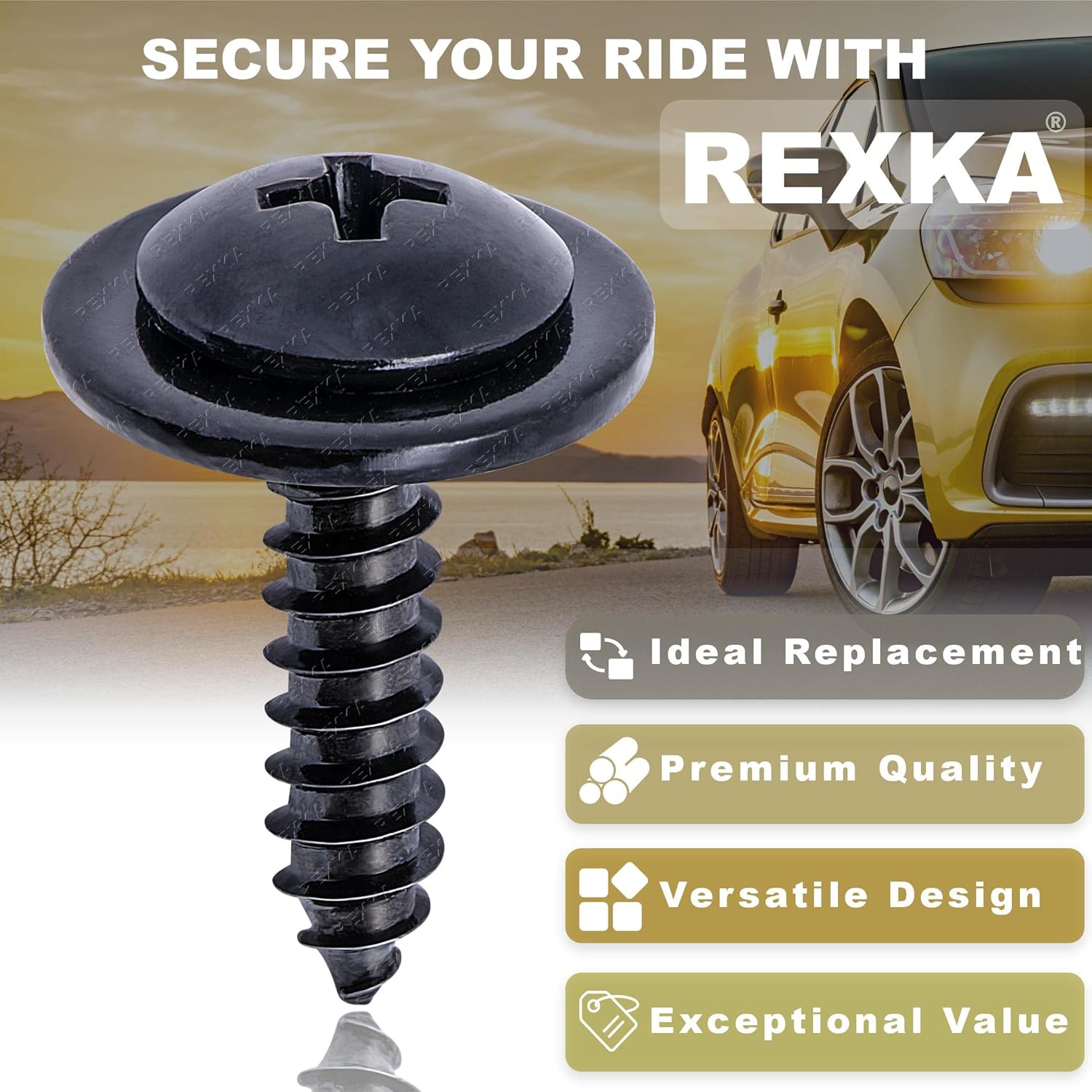 Rexka 50pcs Fender Liner Splash Shield Wheelhouse Liner Screw Phillips Truss Head Sems Compatible with Honda Acura BMW 90114-SE0-000 Accord ILX RDX TL TSX 90114SE0000 - Image 4
