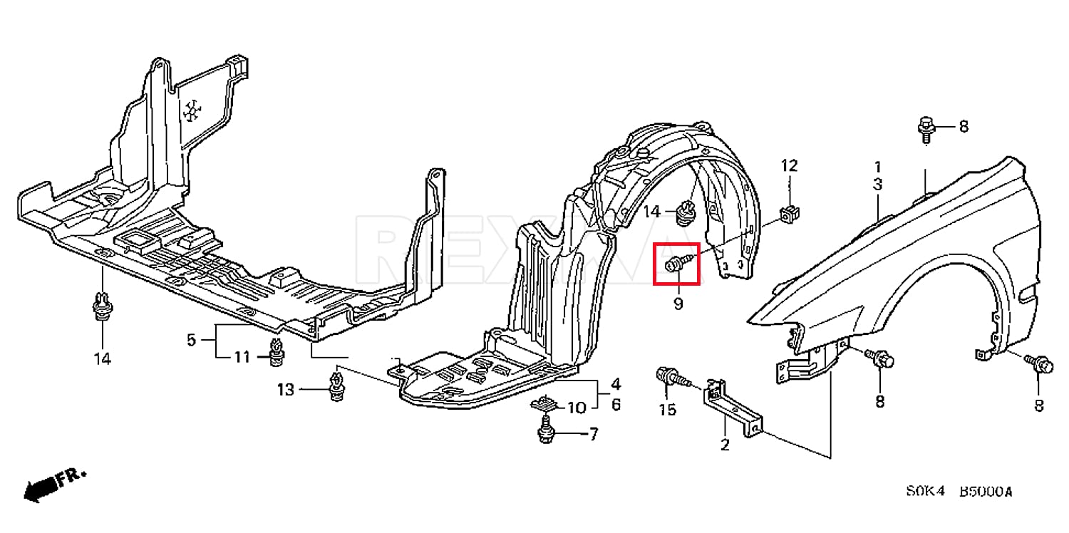 Rexka 50pcs Fender Liner Splash Shield Wheelhouse Liner Screw Phillips Truss Head Sems Compatible with Honda Acura BMW 90114-SE0-000 Accord ILX RDX TL TSX 90114SE0000 - Image 5
