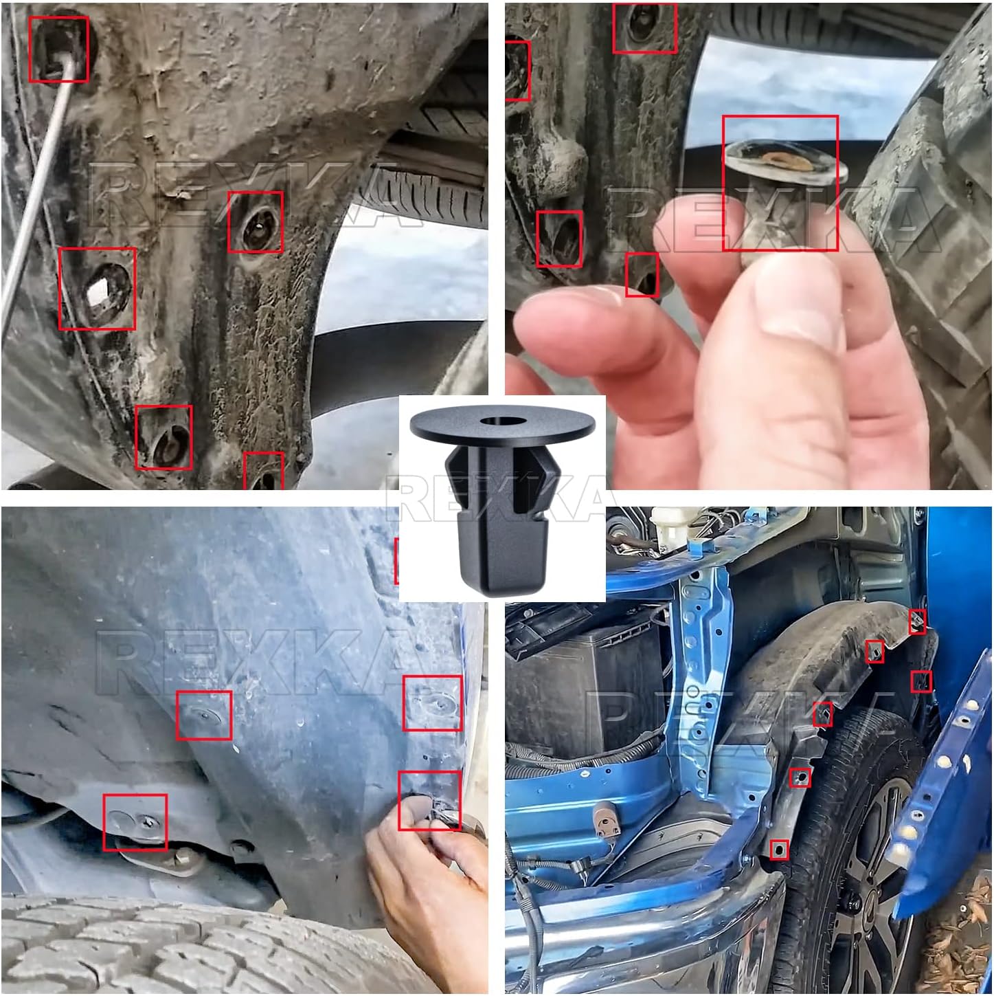 Rexka 40pcs Fender Liner Wheelhouse Liner Mud Guard Nylon Screw Grommet Nut Retainer Compatible with Toyota Lexus 90189-06013 Camry Corolla Highlander Tundra Tacoma Sequoia - Image 5
