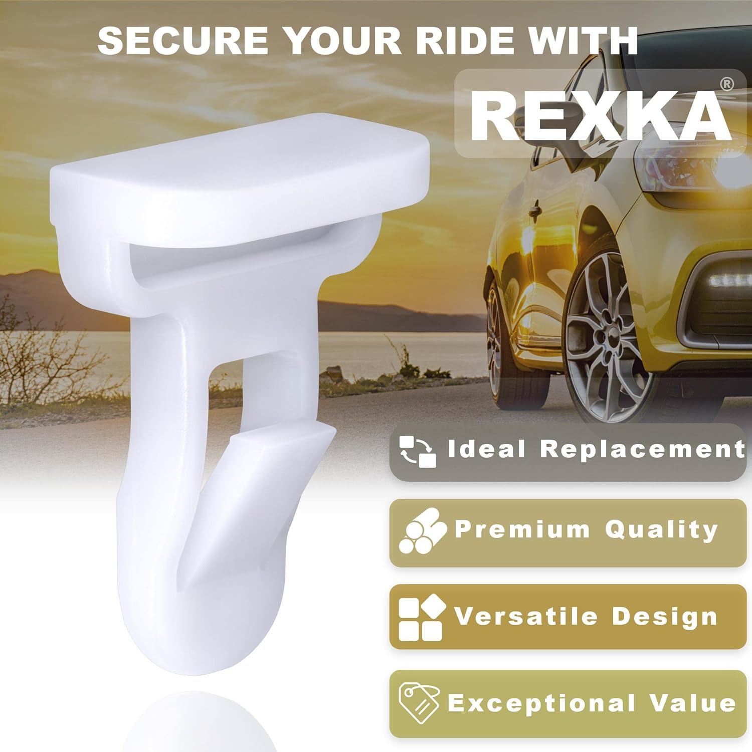 Rexka 25pcs Front & Rear Spoiler Moulding Clip Compatible with Toyota Lexus 75392-35220 4Runner, Camry, Corolla, FJ Cruiser, Highlander, Prius, Prius Prime, Prius V, RAV4 - Image 4