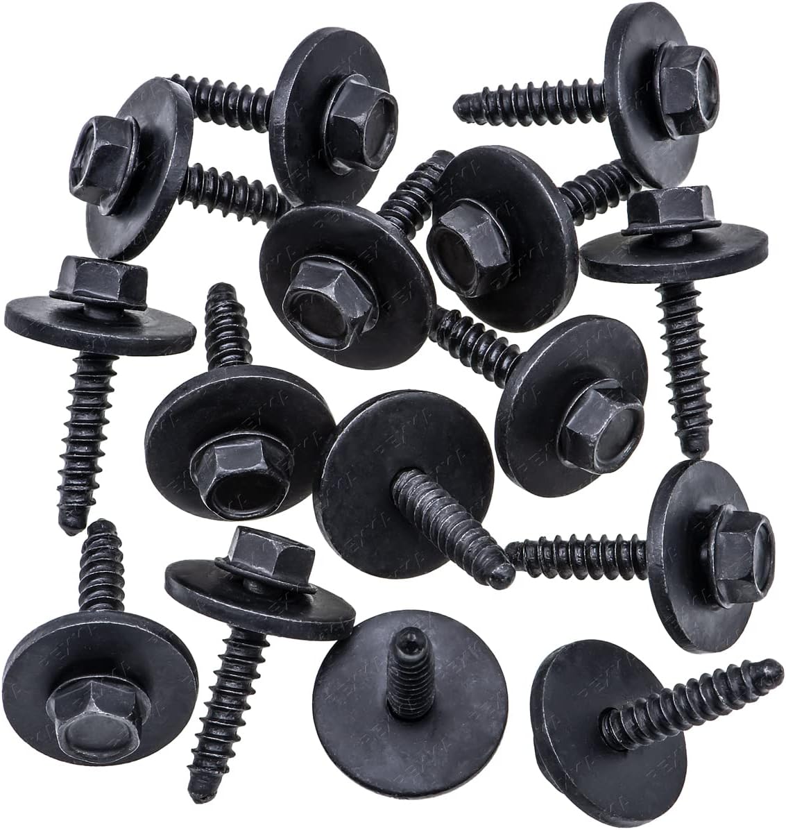 Rexka 15pcs M4.2 Fender Liner Door Trim Panel Wheelhouse Liner Bumper Cover Side Shield Retainer Screw Bolt for Ford W716345S450B Edge Escape F-150 Fusion Mustang Lincoln MKC MKX MKZ W716345-S450B - Image 2